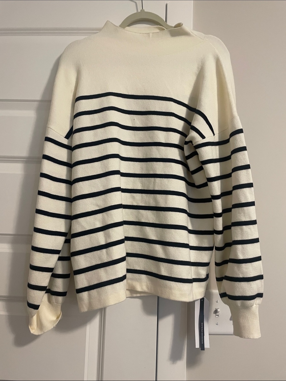 Saukole Cream and Black Striped Men's Sweater